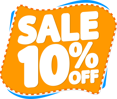 % 10 indirimli pankart, şeffaf arka planda indirim etiketi, PNG 