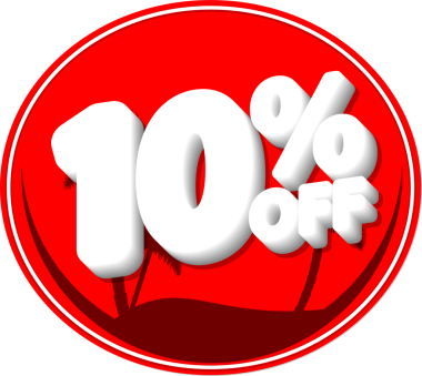 % 10 indirimli pankart, şeffaf arka planda indirim etiketi, PNG 