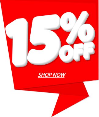 İndirim 15, indirim etiketi ve rozet.