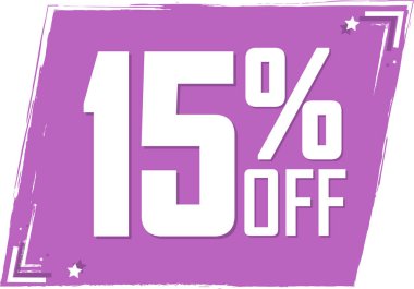 İndirim 15, indirim etiketi ve rozet.