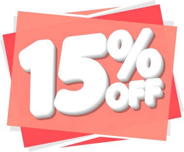 İndirim 15, indirim etiketi ve rozet.