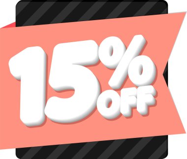 İndirim 15, indirim etiketi ve rozet.