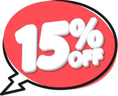 İndirim 15, indirim etiketi ve rozet.