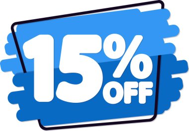 İndirim 15, indirim etiketi ve rozet.