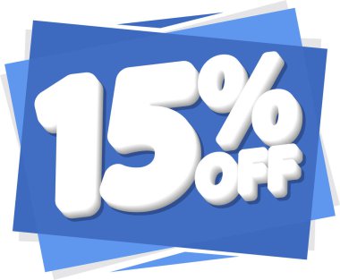 İndirim 15, indirim etiketi ve rozet.