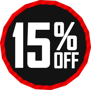 İndirim 15, indirim etiketi ve rozet.