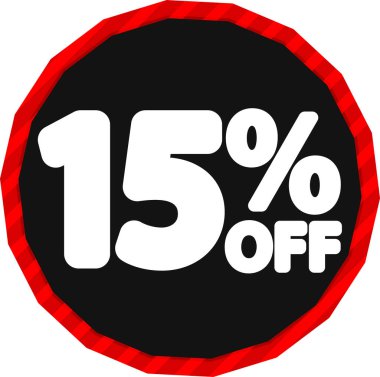 İndirim 15, indirim etiketi ve rozet.