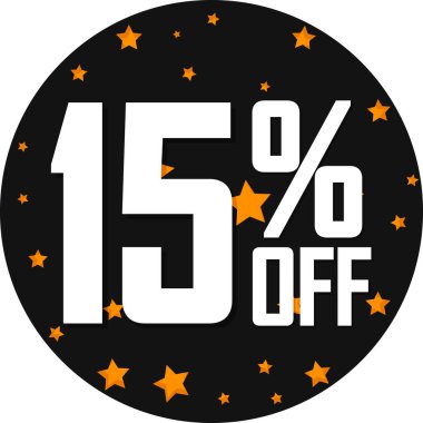 İndirim 15, indirim etiketi ve rozet.