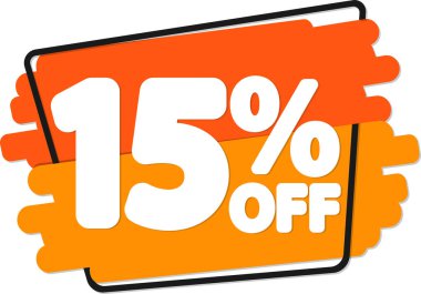 İndirim 15, indirim etiketi ve rozet.