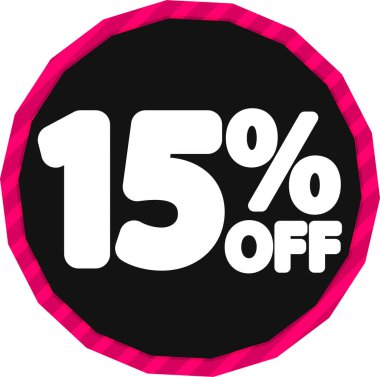 İndirim 15, indirim etiketi ve rozet.