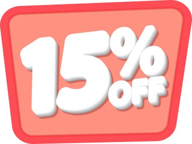 İndirim 15, indirim etiketi ve rozet.