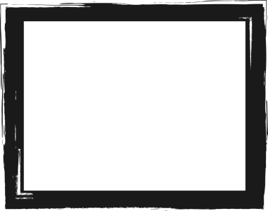 Saydam arkaplanda izole edilmiş metin için alanı olan Grunge fırça çerçevesi, PNG illüstrasyonu