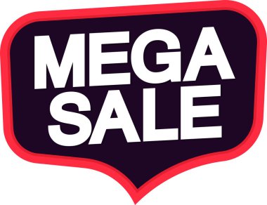 büyük mega satış etiketi vektör çizimi