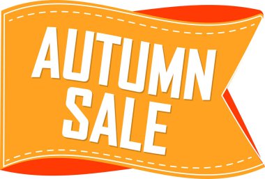 Sonbahar satış tabelası. Sonbahar indirimi turuncu origami siyah kurdele etiketi