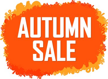 Sonbahar indirimi afişi, sonbahar yaprakları, vektör illüstrasyonu