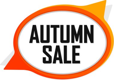 Sonbahar satış tabelası. Sonbahar indirimli kağıt origami konuşma balonu. sonbahar indirim etiketi