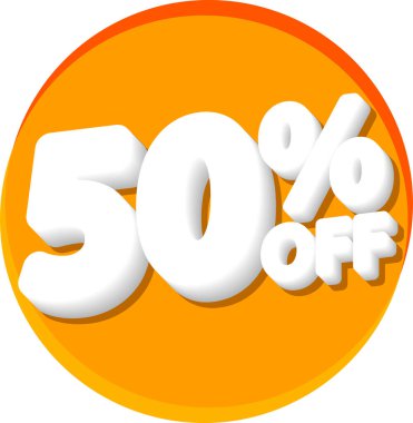 İndirim 50, indirim etiketi ve rozet.