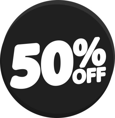 İndirim 50, indirim etiketi ve rozet.