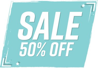 İndirim 50, indirim etiketi ve rozet.