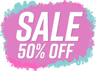 İndirim 50, indirim etiketi ve rozet.