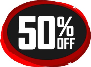 İndirim 50, indirim etiketi ve rozet.