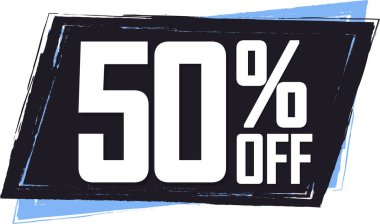 İndirim 50, indirim etiketi ve rozet.