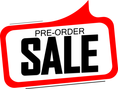 Ön sipariş satış afişi, şeffaf arkaplanda indirim etiketi, PNG 