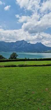 view of lake mondsee austria clipart