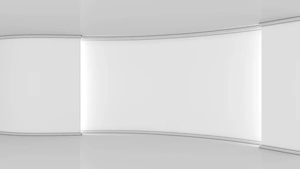 Λευκό Στούντιο Λευκός Τοίχος Φως Λευκό Φόντο Άσπρη Πτώση Renderin Φωτογραφία Αρχείου