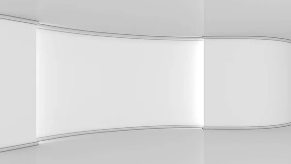 ホワイト スタジオ 白い壁に光 白地だ ホワイトバックドロップ 3Dレンダリング ストック画像