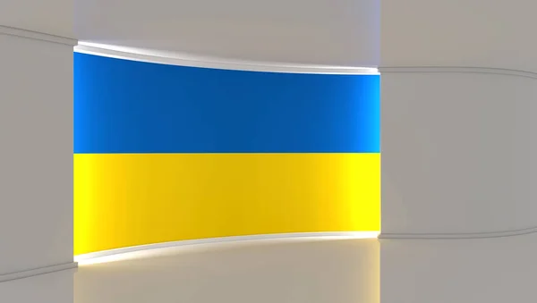Телевизионная Студия Украина Студия Цветами Украинского Флага Фон Флага Украины — стоковое фото