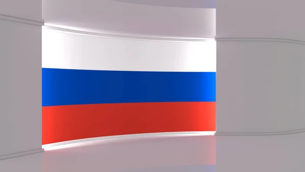 Russisch Russische Vlag Russische Vlag Achtergrond Een Studio Nieuws Studio — Stockfoto
