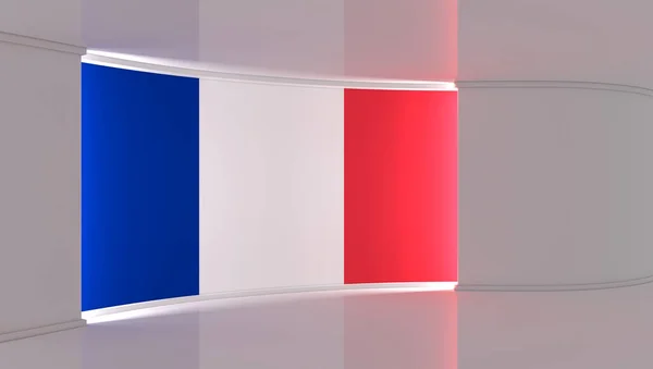 Телевизионная Студия Францию Студия Французского Флага Французский Флаг Фон Студия — стоковое фото