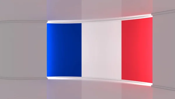 Телевизионная Студия Францию Студия Французского Флага Французский Флаг Фон Студия — стоковое фото