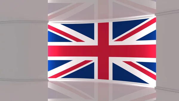 Een Studio Verenigd Koninkrijk Britse Vlaggenstudio Britse Vlag Achtergrond Nieuws — Stockfoto