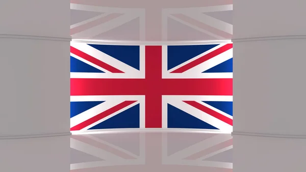 Телевизионная Студия Великобритании Студия Британского Флага Британский Флаг Студия Новостей — стоковое фото