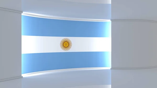 Estudio Argentina Bandera Argentina Estudio Noticias Animación Loop Fondo Para — Foto de Stock