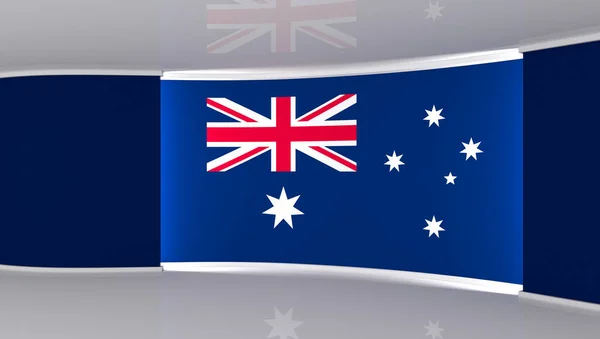 Een Studio Australische Vlaggenstudio Australië Vlag Achtergrond Nieuws Studio Perfecte — Stockfoto
