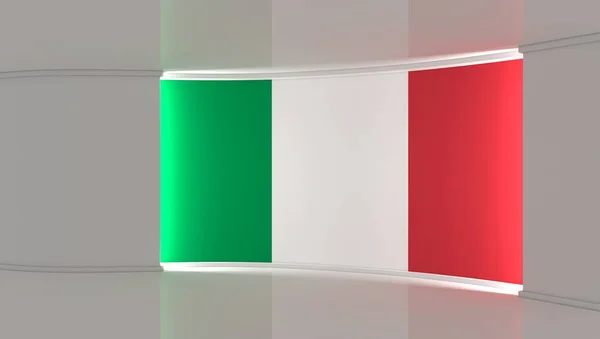 Estudio Estudio Bandera Italia Fondo Bandera Italia Estudio Noticias Telón — Foto de Stock