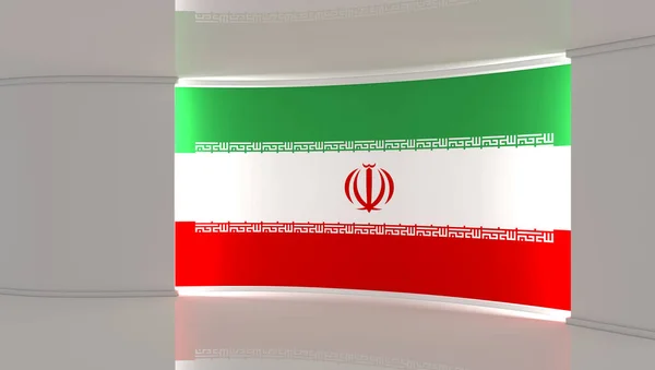 Телевизионная Студия Иран Иранская Студия Флага Фон Иранского Флага Студия — стоковое фото