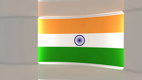 Studio India Indian Flag Studio Indian Flag Background News Studio — Stock Photo, Image