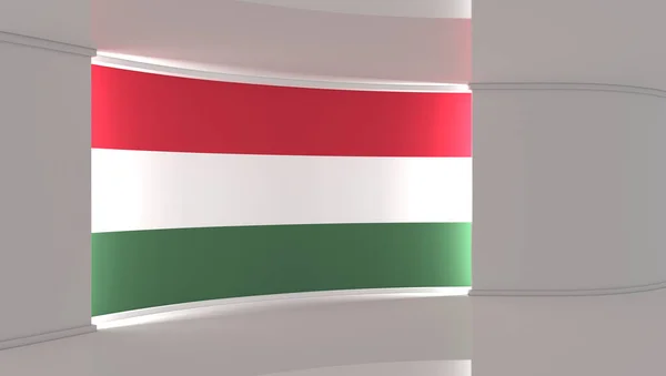 Estúdio Estúdio Húngaro Bandeira Húngara Estúdio Pano Fundo Perfeito Para — Fotografia de Stock