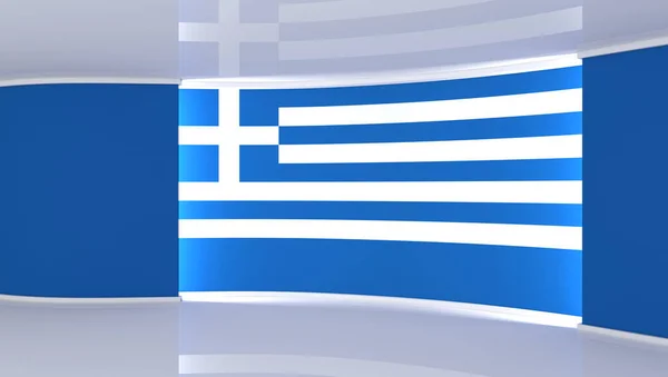 Estúdio Grécia Estúdio Bandeira Grega Bandeira Grega Estúdio Pano Fundo — Fotografia de Stock