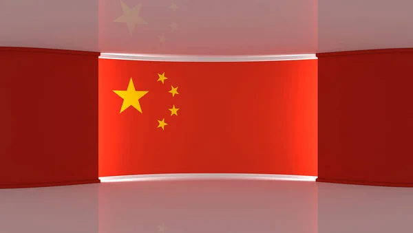 Estúdio Estúdio Bandeira China Fundo Bandeira China Estúdio Pano Fundo — Fotografia de Stock