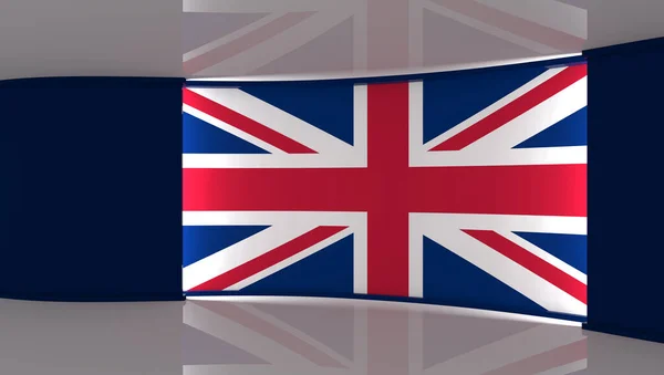Телевизионная Студия Великобритании Студия Британского Флага Британский Флаг Студия Новостей — стоковое фото