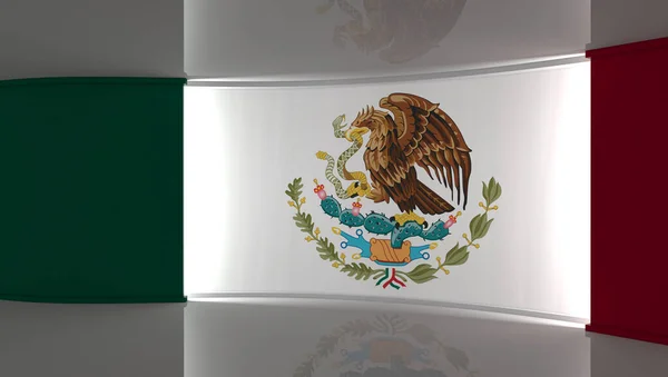 Bandera México Fondo Bandera México Estudio Estudio Noticias Telón Fondo —  Fotos de Stock