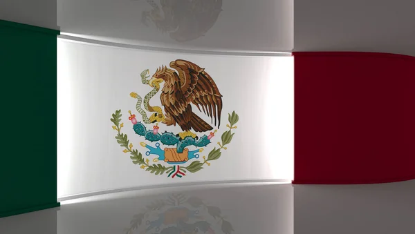 Bandera México Fondo Bandera México Estudio Estudio Noticias Telón Fondo —  Fotos de Stock