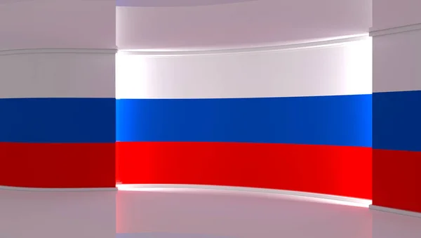 Русские Флаг Российской Федерации Фон Флага Российской Федерации Телевизионная Студия — стоковое фото