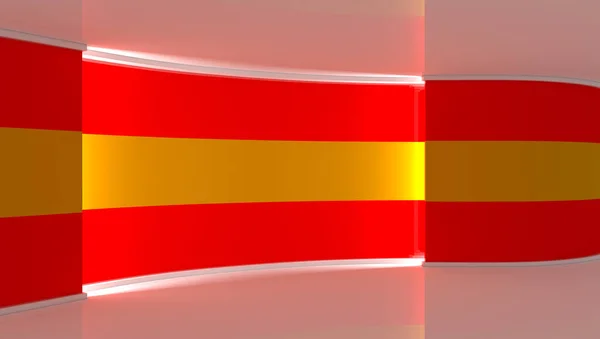 Телевизионная Студия Испанский Флаг Фон Студия Новостей Идеальный Фон Любого — стоковое фото