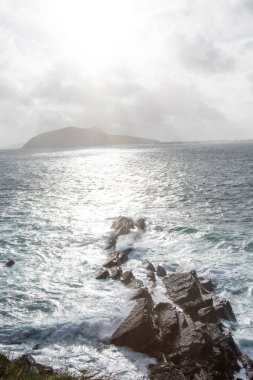 Fırtına. Kuzey Atlantik Okyanusu. Kerry İrlanda